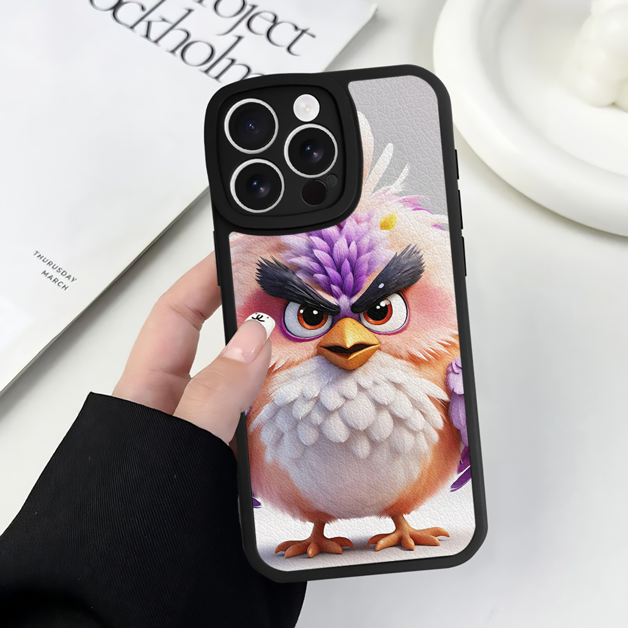（画像用） Angry Birds アングリーバード 【iPhone 16シリーズ対応】シリコンスマホケース（レザー調） 材質：シリコン